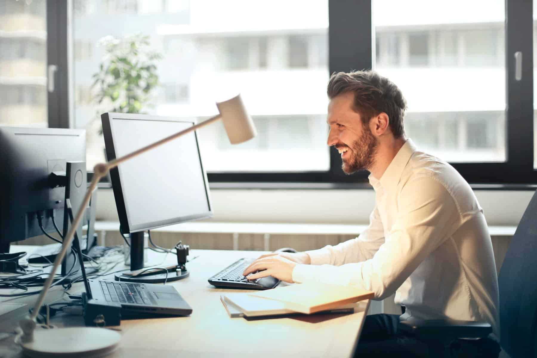 Men on desk