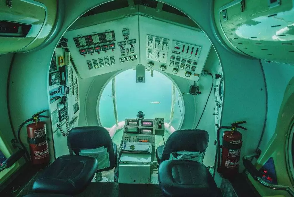 the inside of a submarine